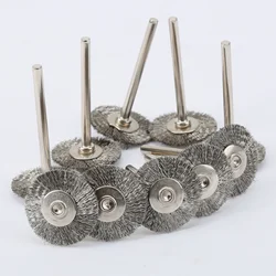 10pcs/LOT 22mm Stainless Steel Rotary Brushes Polishing Wire Wheel fit Mini Drill Grinder Tools Dremel Accessories Sanding tOOL