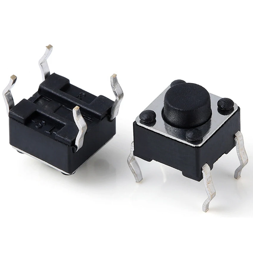 20pcs 6x6 Push Button Switch DIP 4pin Tact Power Switch 6*6*4.3/5/6/7/8/9/10/11/12/13/14/15/18/20/22/25mm Light Touch Switch