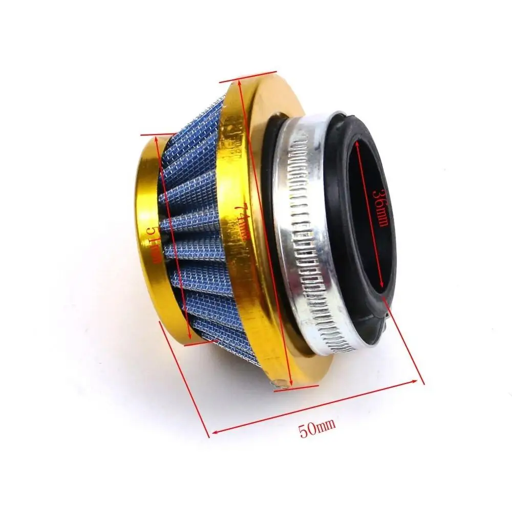 35mm 36mm Gold Metal Air Filter Cleaner Pod for 125 140cc Pit Quad Dirt Bike ATV