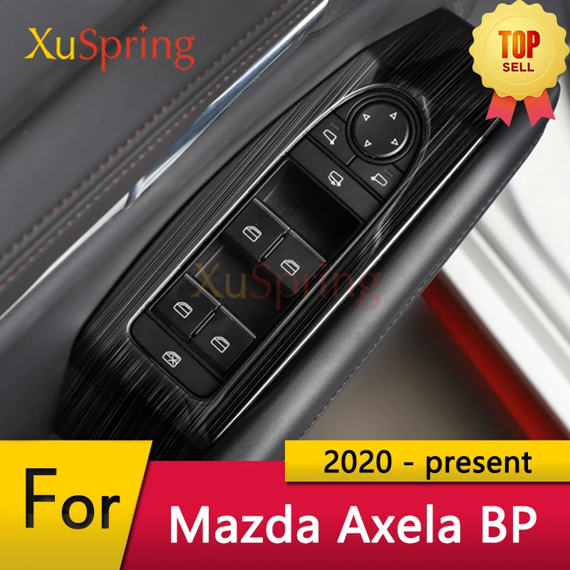 Car Window Switch Panel For Mazda3 Mazda 3 Axela 2019 2020 2021 LHD RHD BP Adjust Cover Stickers Trim Frame Garnish Styling