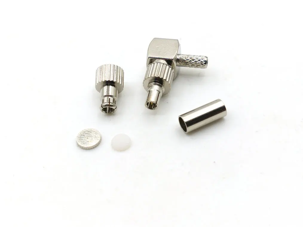 100pcs brass TS9/CRC9 Male Right Angle RF Connector Adapter For RG174 RG316 LMR100 cable