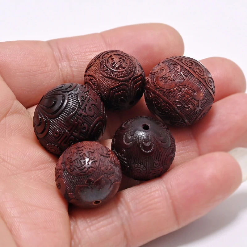 WD-021 Natural Rosewood Beads Machine Carved Antique Beads For Jewelry Making DIY Beads Bracelet Yoga Necklace