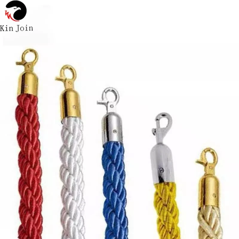 High Quality 1.5m Long KINJOIN Rope Flannel Sling Twisted Lining Barrier For Welcoming Queuing Columns, Pole Fences, Stands