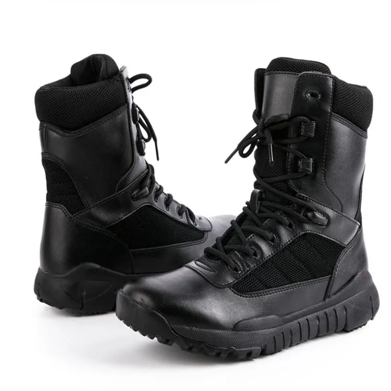 Men Ankle boots Spring Summer Tactical Black Casual Shoes Solid Anti-Slip Male Casual Sneaker boots