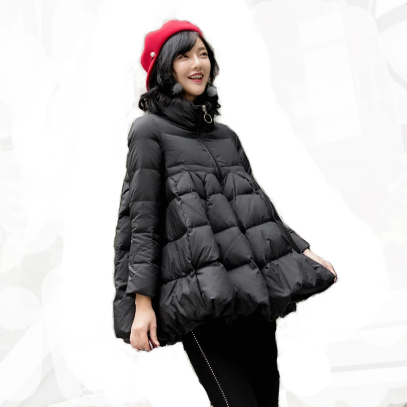 

Womens winter duck down jacket Cloak Thickening and fattening female coat Casual style 4XL 5XL 6XL 7XL black red navy