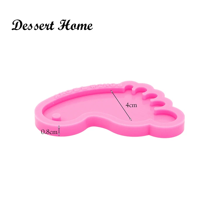 DY0461 Shiny Resin Baby feet Mold , Silicone Mould for Epoxy Resin, Keychain Molds DIY jewellery making