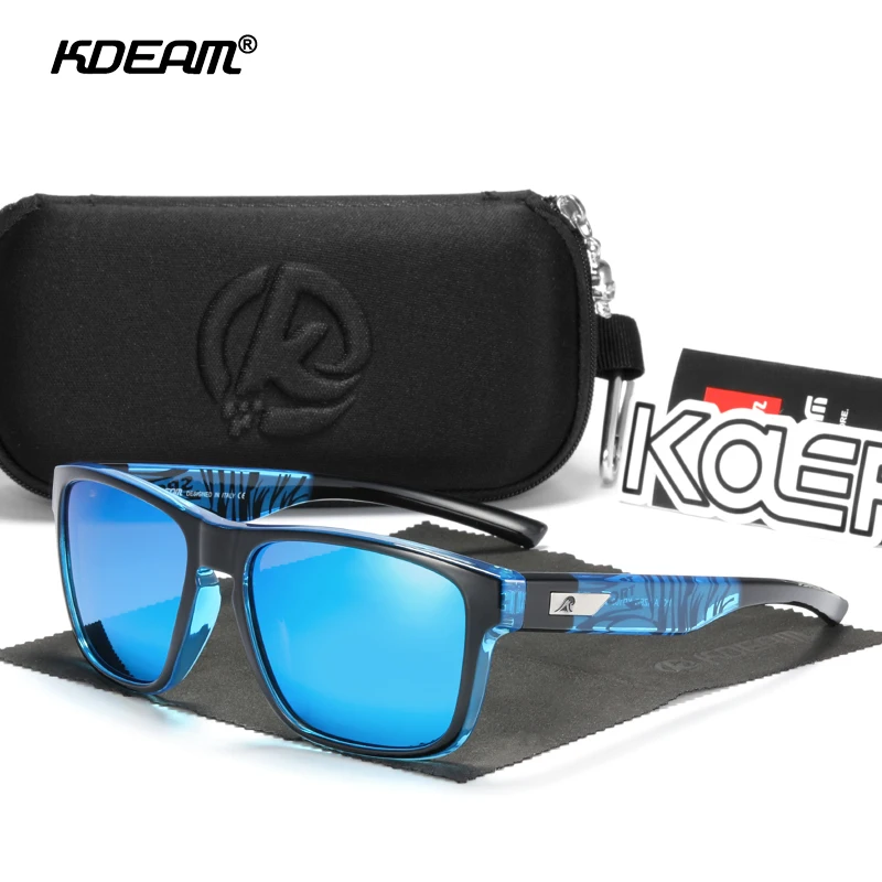 

KDEAM Hot Square Polarized Sunglasses For Men Crystal Graffiti Sun Glasses Polaroid Female Sunglass With Hard Box KD109