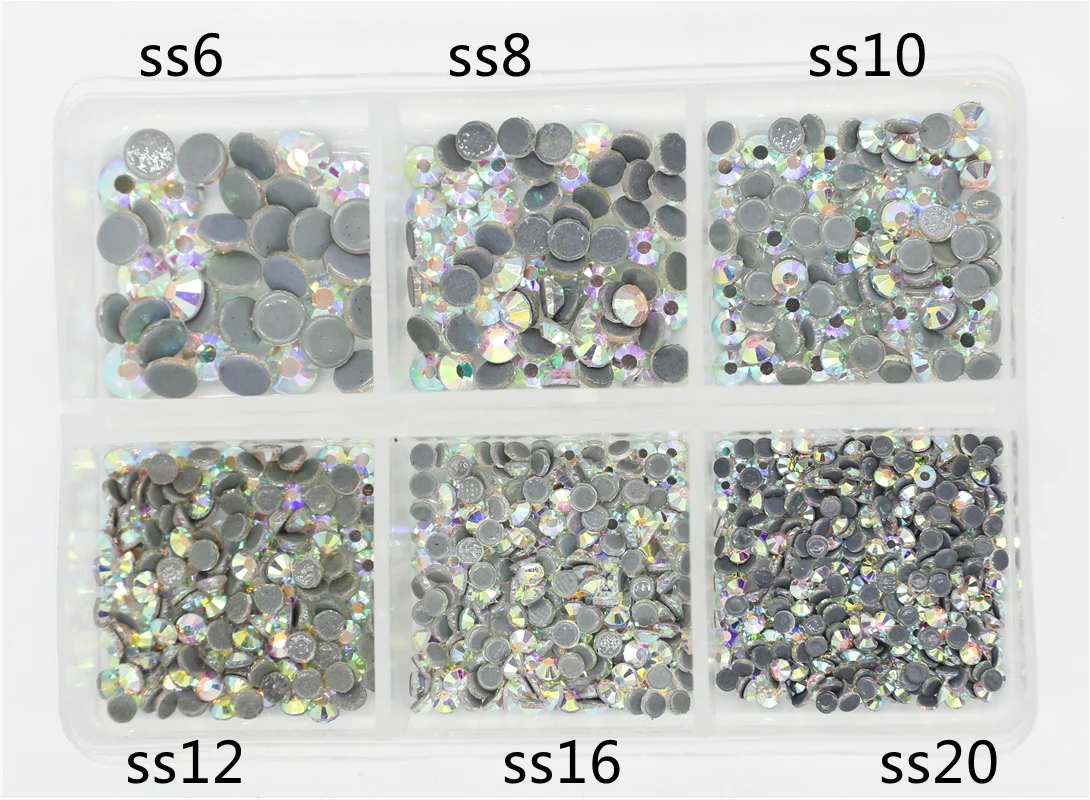 White/Green/Blue/Pink Opal Glass Crystal Hot Fix Rhinestone Set Flatback 3D Crystal Nail art Rhinestones DIY Garment Decorations