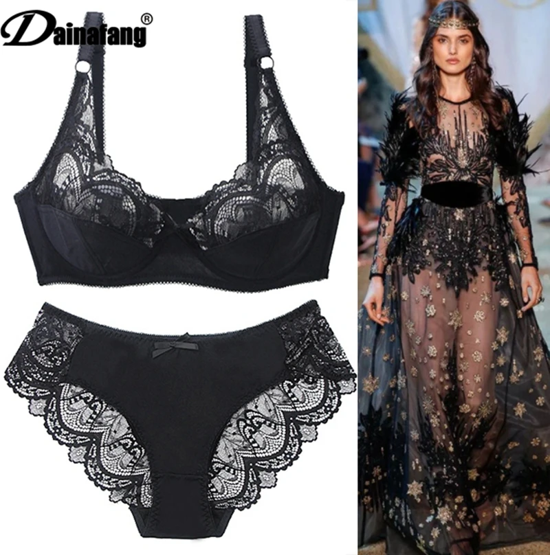 2021 nuovi set di reggiseni in pizzo Push Lingerie femminile senza cuciture ultra-sottile Plus Size Sexy per biancheria intima da donna