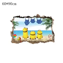 NEW 3D Sewer yellow man movie Wall Stickers for Kids Rooms and Kindergarten PVC Car Stickers  Poster Home Decor art diy posters