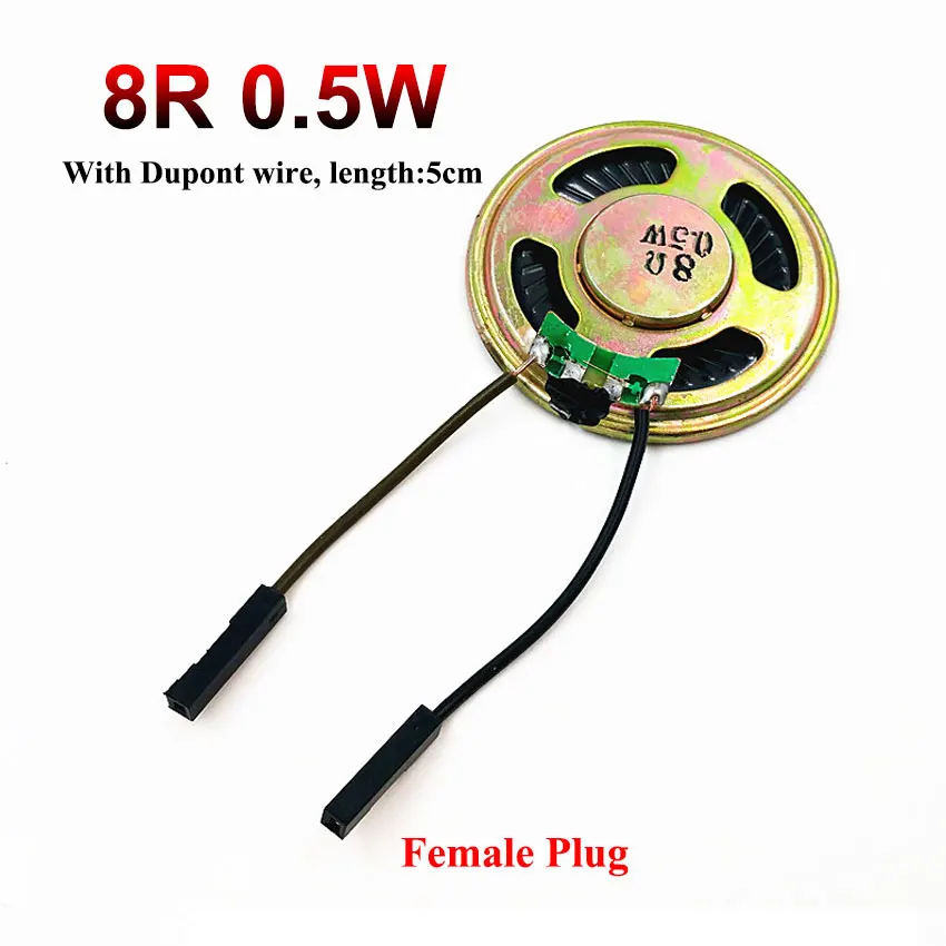 JCD 1PCS Mini ลำโพง8 Ohm 0.5W 8R ของเล่นสุนัขอิเล็กทรอนิกส์ Horn ลำโพง40มม.ลำโพง dupont ชายหญิง