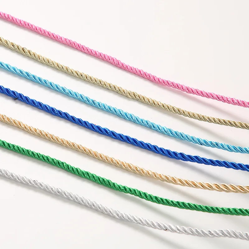 10 Meters 1mm 3 Shares Twisted Cotton Nylon Cords Colorful DIY Craft Braided Decoration Rope Drawstring Belt Accessories JK2020