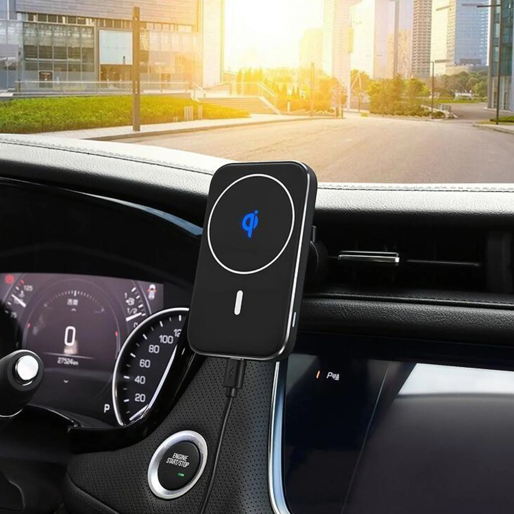 สำหรับIPhone12/Pro/Max 15W Magnetic Qi Wireless Car Chargerผู้ถือ