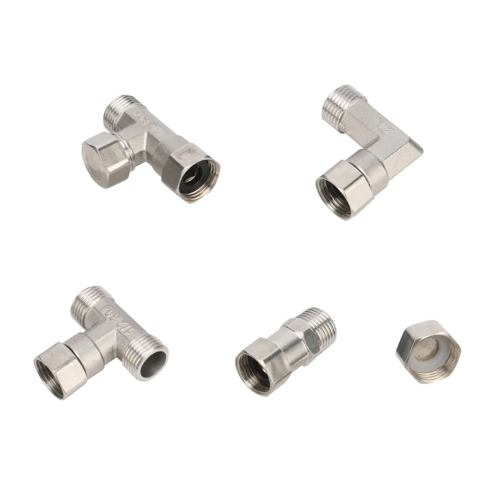 1/2" BSP Male/Female Thread Stainless Steel Tee/ Elbow/Straight/ /Plug Connector Water Coupler Plumbing Fitting Reducing Adapter