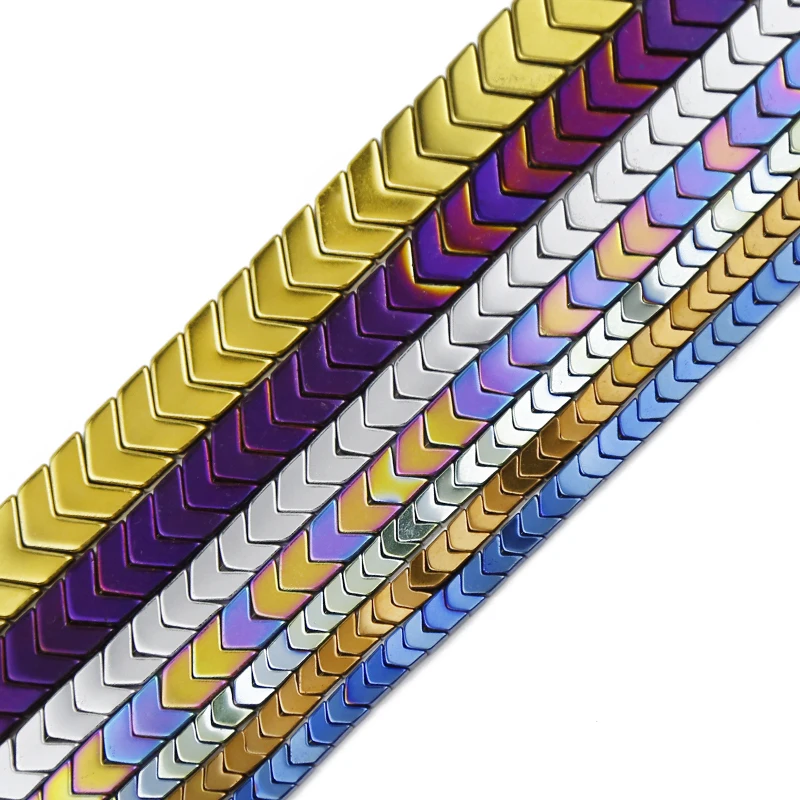 JHNBY Gold Farbe, Lila, Blau, Pfeile Form Hämatit 4/6/8/10mm Naturstein Spacer lose Perlen Für Schmuck Machen DIY Armbänder