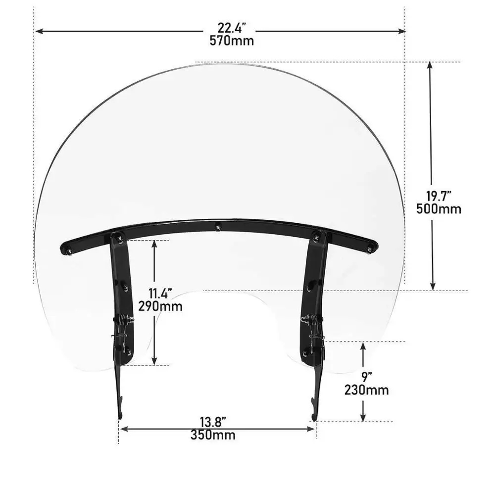 Motorcycle Front Clear Windscreen Windshield For Harley Softail Slim Fat Boy Deluxe 2012-2017 16