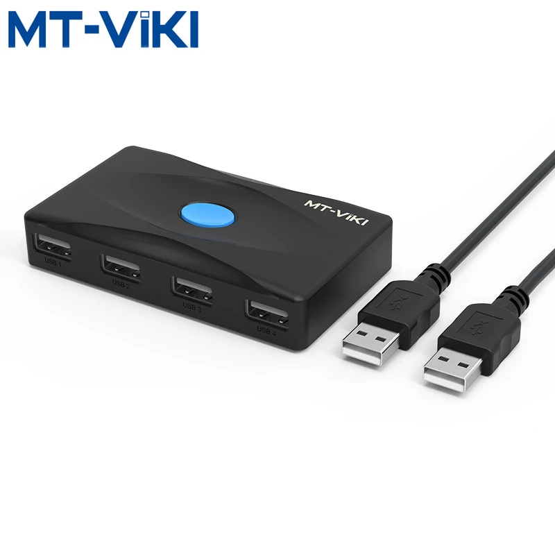 

MT-VIKI USB Kvm Switch Splitter Box 2 in 4 out Two PCs Sharing 4 USB Devices USB2.0 Switcher for Computer Printer Keyboard Mouse