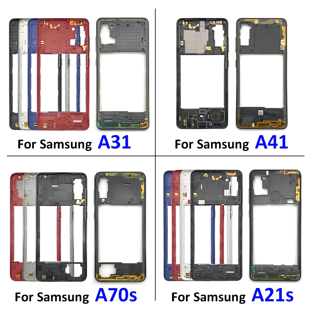 Middle Frame For Samsung A21S A31 A41 A70S With Volume Button Front Housing Middle Bezel Chassis Shell