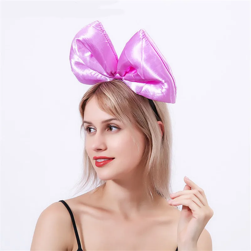 The Hot Oversized Bow Headband Exaggeration Acting Cute Cloth Hair Bands For Women Europe And America Popular Holiday Party Head