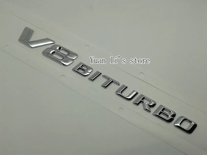 1 Pcs Car Badge Emblem Genuine 'V8 BITURBO' for E63 ML63 CLS63 GL63 V6 BITURBO CAR EMBLEM STICK  Car Styling