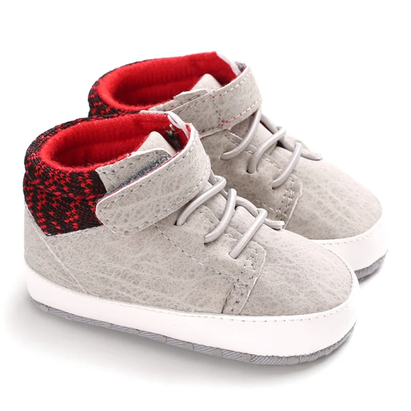 Autumn Newborn Baby Boys Girls Casual Shoes PU Stitching Cotton  Soft Sole First Walkers 4 Colors Fall