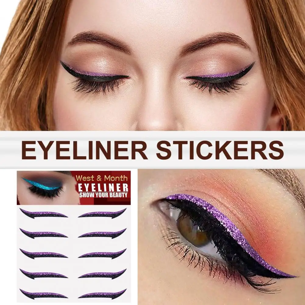 Faux Eyeliner autocollant longue durée pour femmes, 5 paires