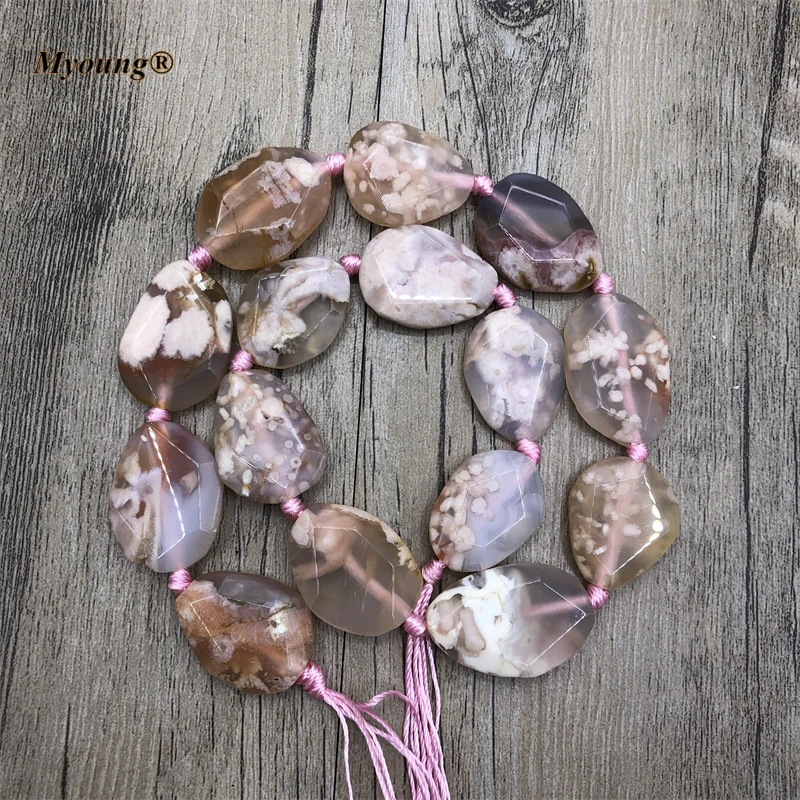 Faceted  Cherry Quartz Cutting Slice Necklace Pendant Beads.Agates Stone Nugget Beads For DIY Jewelry Making MY210612