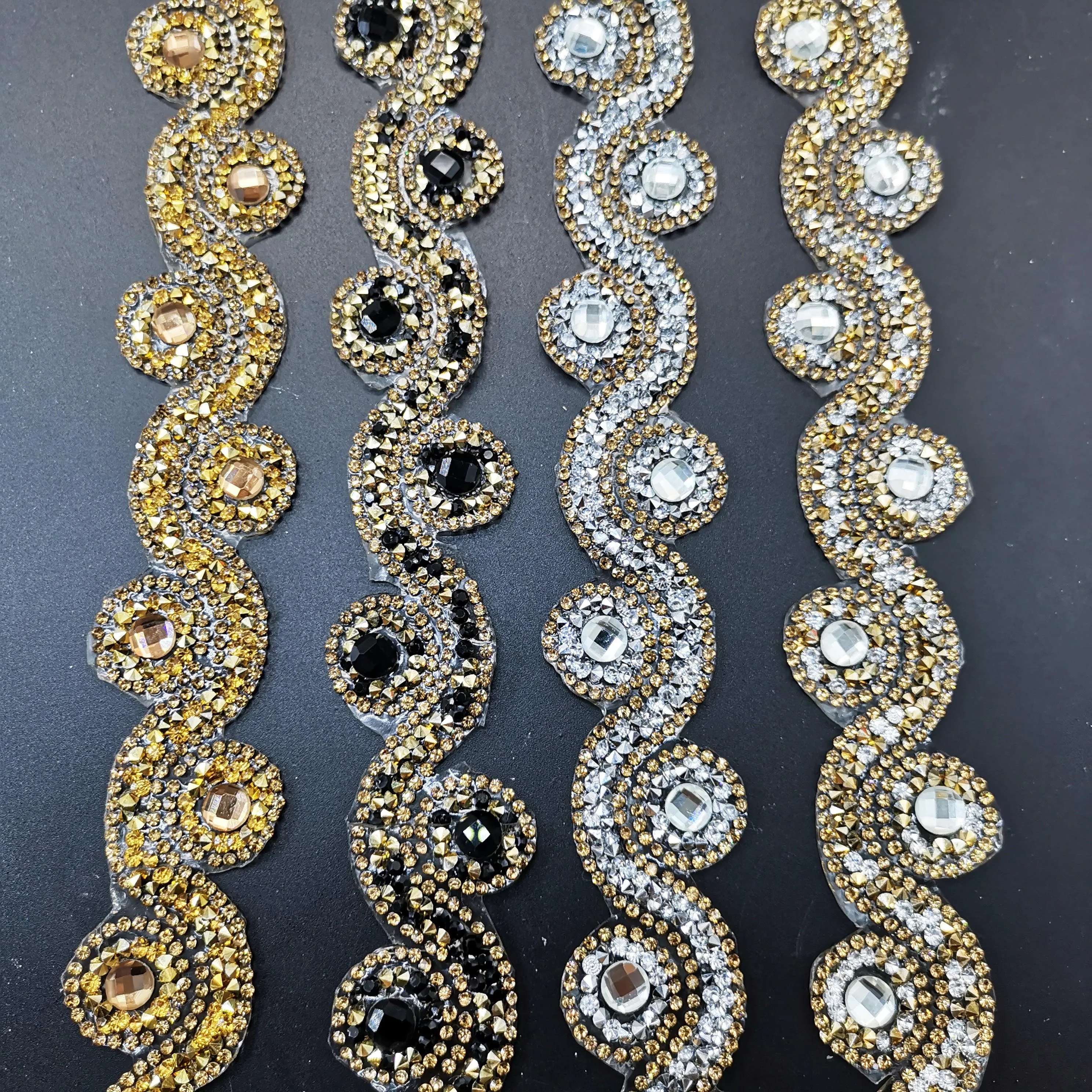 20cm dżetów Banding hurtownia dodatki do odzieży dekoracje ślubne wykończenia druhna sukienka do samodzielnego wykonania buty Silver Crystal