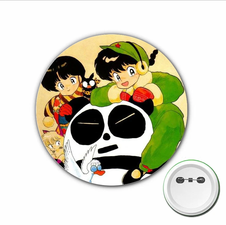 3ชิ้นป้ายอะนิเมะ ranma ½ คอสเพลย์การ์ตูนน่ารักเข็มกลัดการ์ตูนสำหรับกระเป๋าเป้สะพายหลังป้ายกระดุมเสื้อผ้าเครื่องประดับ