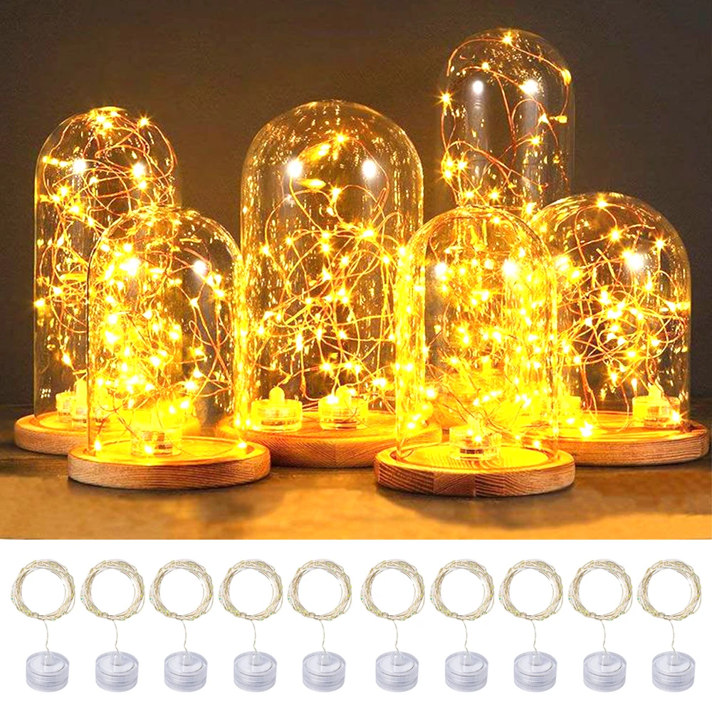 1/6/10pcs Waterproof LED String Light Submersible Candle Copper Wire Lamp for Underwater Vase Bottle Fish Tank Aquarium Light