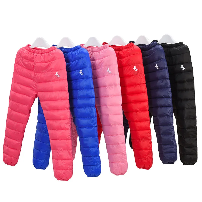 2023 New Boys and girls down cotton trousers 2-12 years old thick warm pants, baby winter trousers children\'s thick Sweatpants