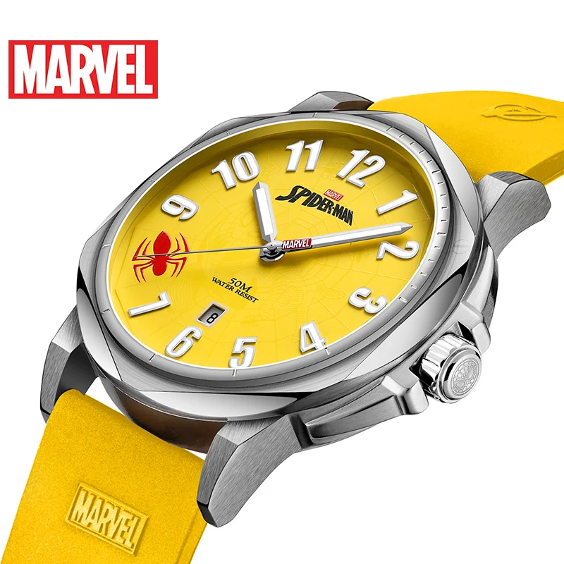 

Disney Official Marvel The Avengers Spider Man Quartz Fashion Casual Wristwatches Stainless Steel Case Superf Hero Coated Glass