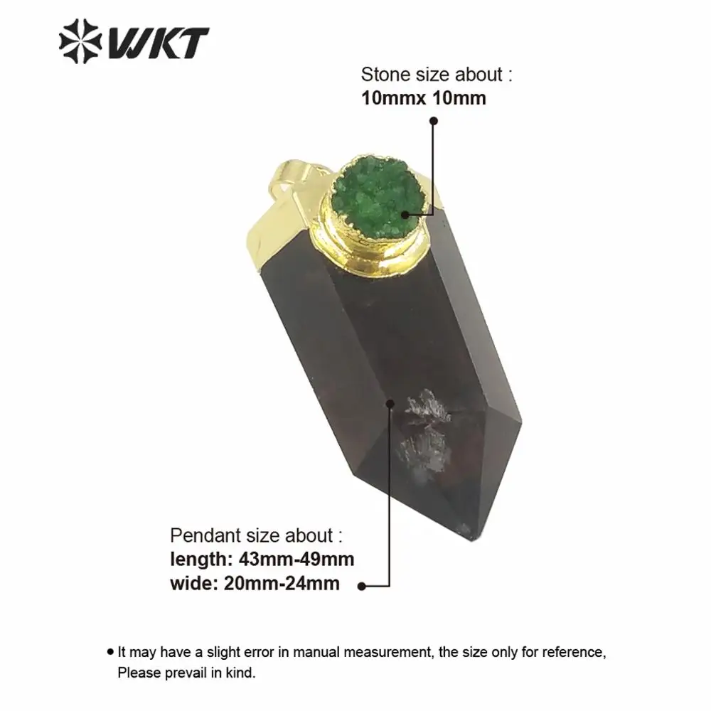 

WT-P1607 Женский популярный кулон с камнем, красивый, с золотым гальваническим покрытием, из чайного кварца с друзами, для изготовления ювелирных изделий