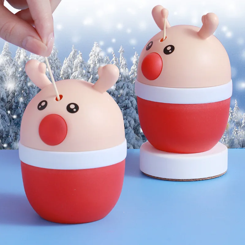 Creative Cartoon Living Room Kitchen Decoration Toothpick Holder Fawn Toothpick Box Automatic Pressing Bottle Cute Toothpick Jar