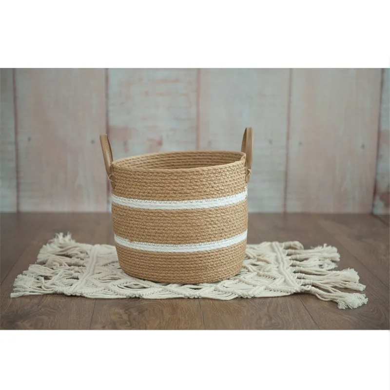 Newborn Photography Props Hand-Woven Straw Basket Natural Bamboo Baby Props Baskets Baby Shooting Accessories Posing Background