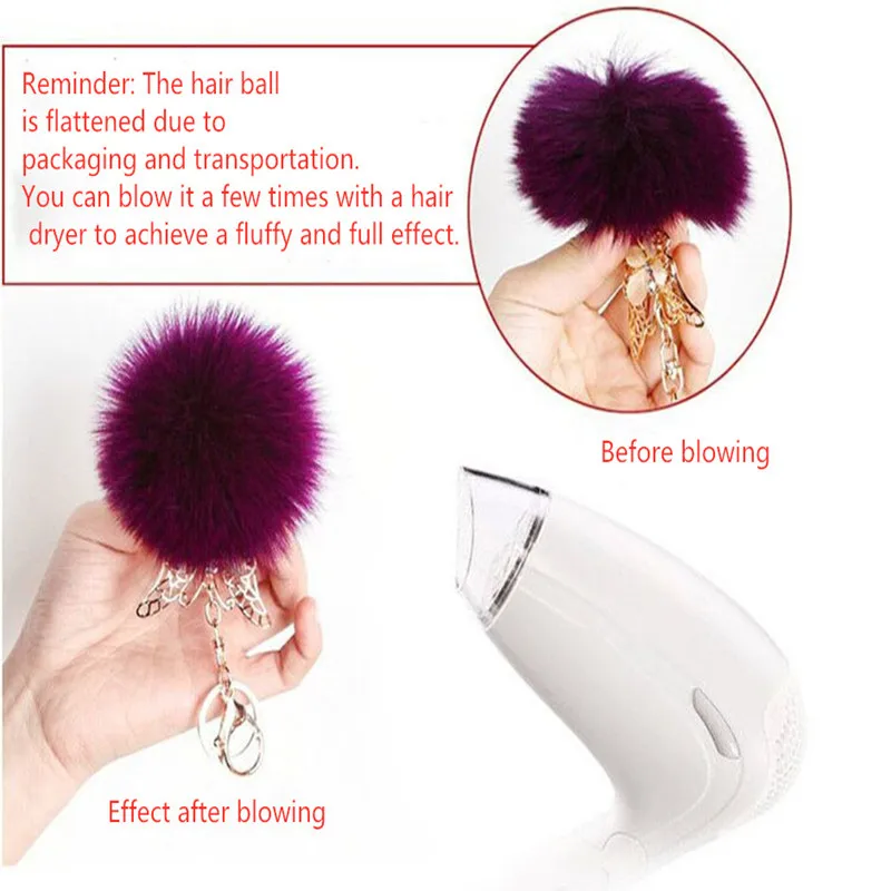 5/10 Pieces 2.5 Cm 3 Cm 4 Cm DIY Mink Fur Ball Pom Pom Ring Key Chain Shoes and Hats DIY Handmade Products Material Accessories