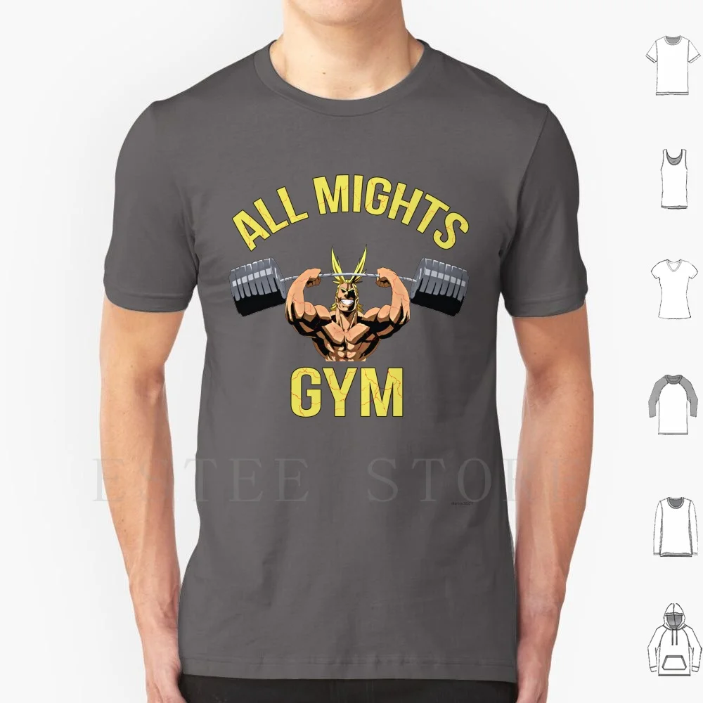 All Mights Gym T Shirt DIY Big Size 100% Cotton All Might Anime Boku No Hero Academia Midorya Midoria My Midoriya Izuku Fan