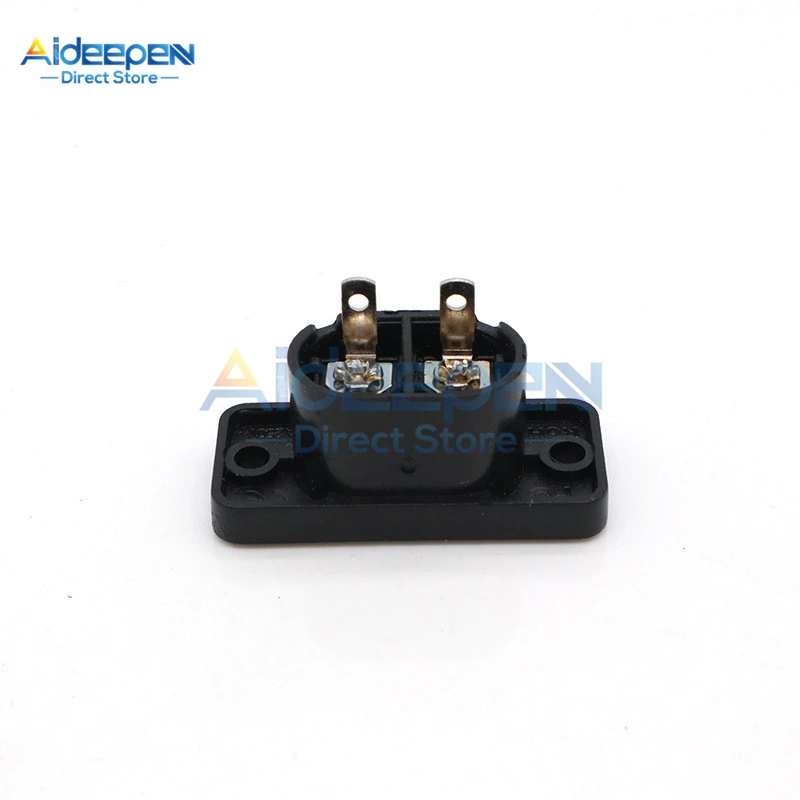 5Pcs IEC320 C8 Black 2 Terminal Power Plug Inlet Socket AC 250V 2.5A Switch Socket