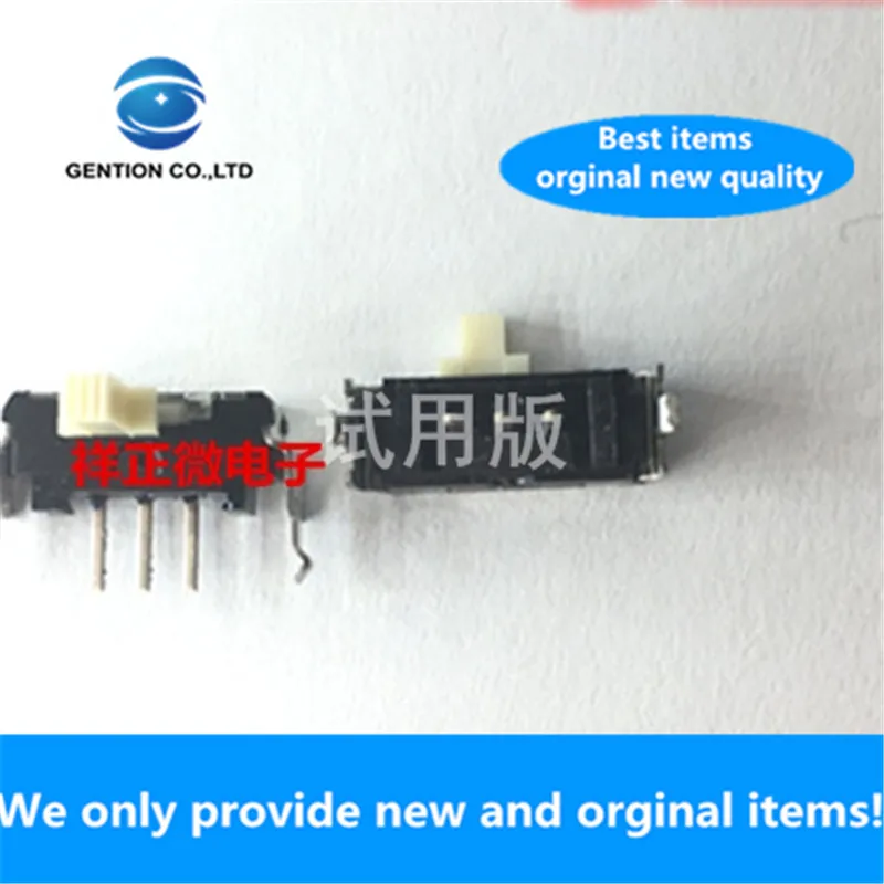 

10pcs 100% orginal new real stock slide switch SSSS915001 3 feet 2 levels horizontal toggle switch with bracket 2mm