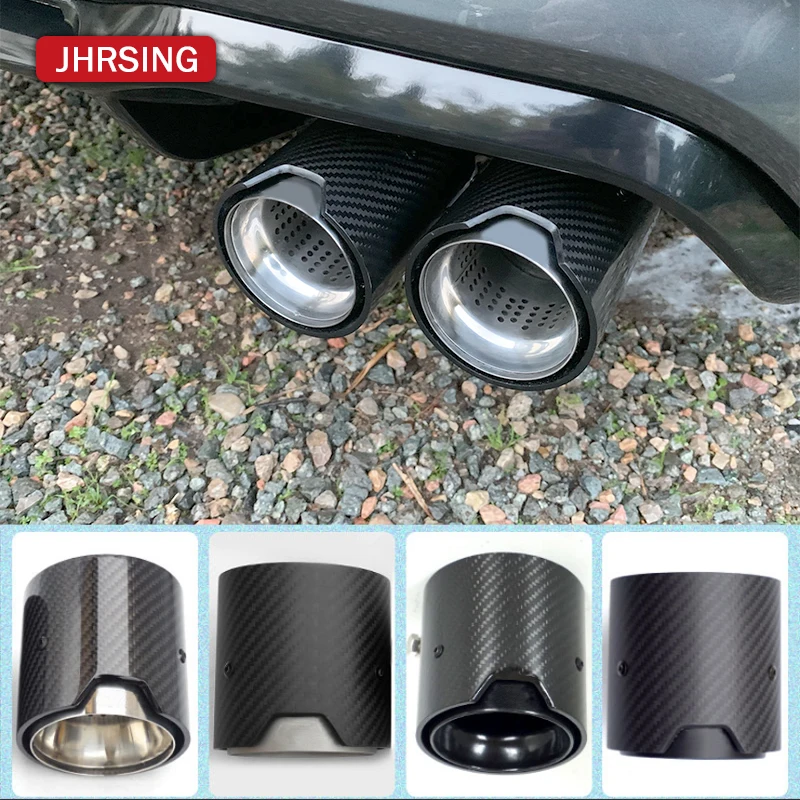 1pcs Upgrade Carbon Fiber Exhaust Tips Car Modify for BMW M2 M3 M4 M135i M235i M140i M240i M335i M340i M435i No Logo