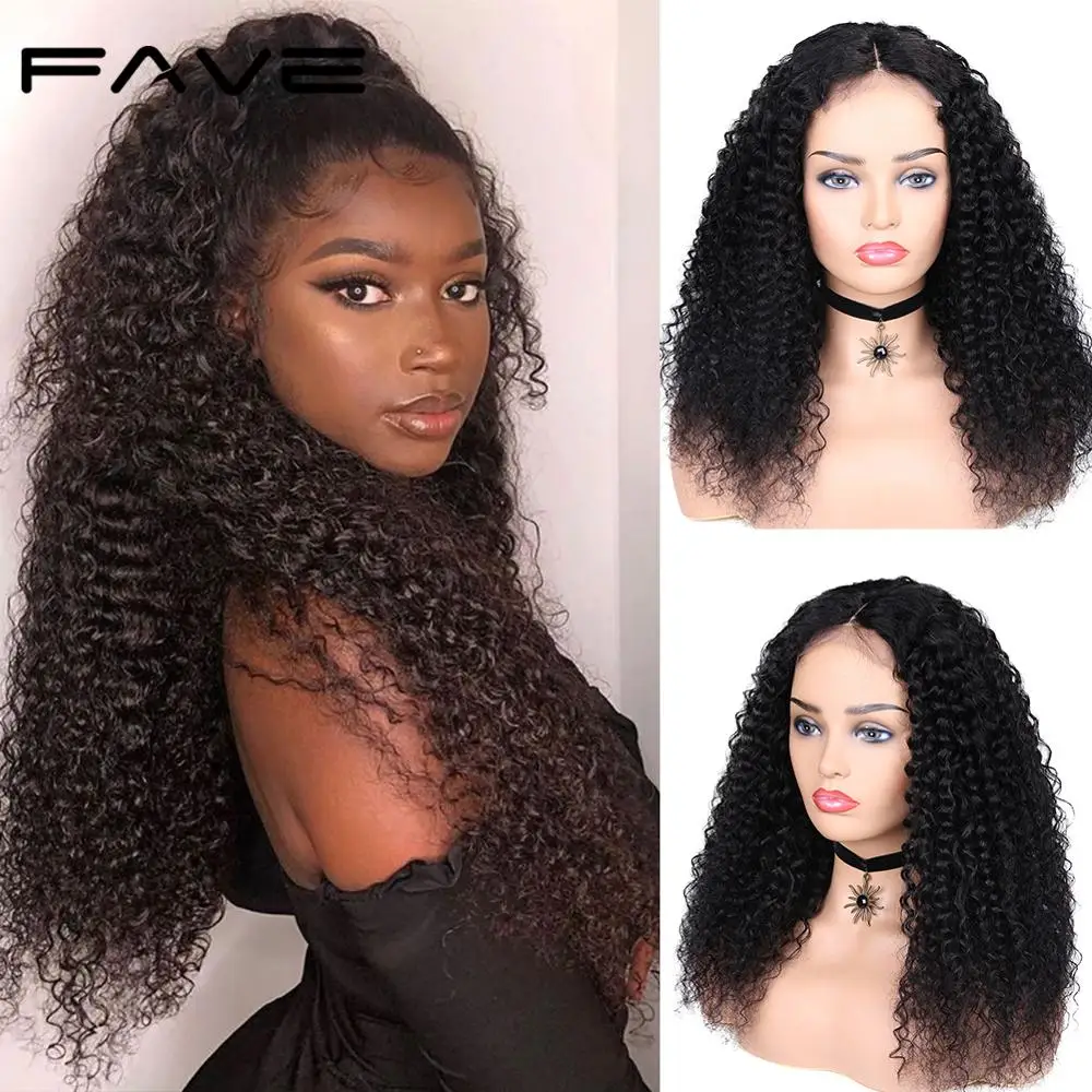 Perruque Lace Closure Wig 150% Remy bouclée 4x4-perruque naturelle, avec baby hair, perruque Lace Front Wig, document naturel, pour femmes noires