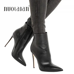 Sexy Ankle Boots High Heels Boots Woman 2023 Autumn Winter Boots For Women 10cm Ankle Shoes Woman High Quality Handmade Boots