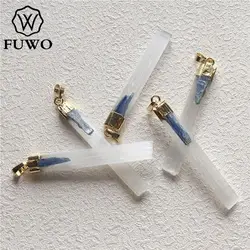 Fuwo-女性用の金色のメッキクリスタルペンダント,ジュエリー作り,卸売り,バッチあたり5個,pd289