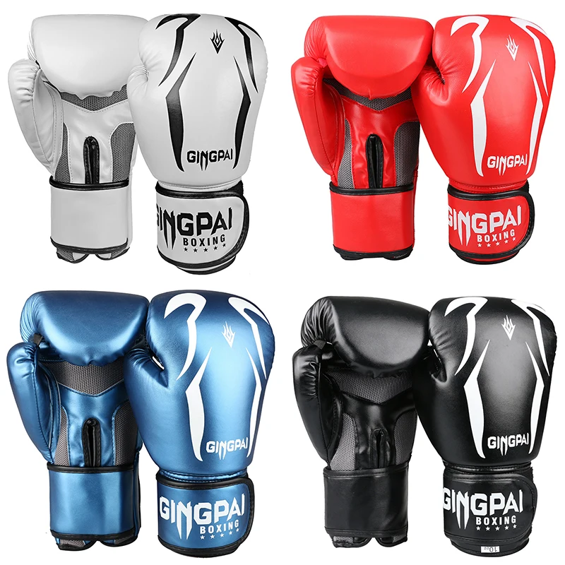 Wholesale 6 8 10 12OZ Adults Kids child Women/Men Boxing Gloves PU Leather MMA Muay Thai Boxe De Luva Mitts Sanda GYM Equipments