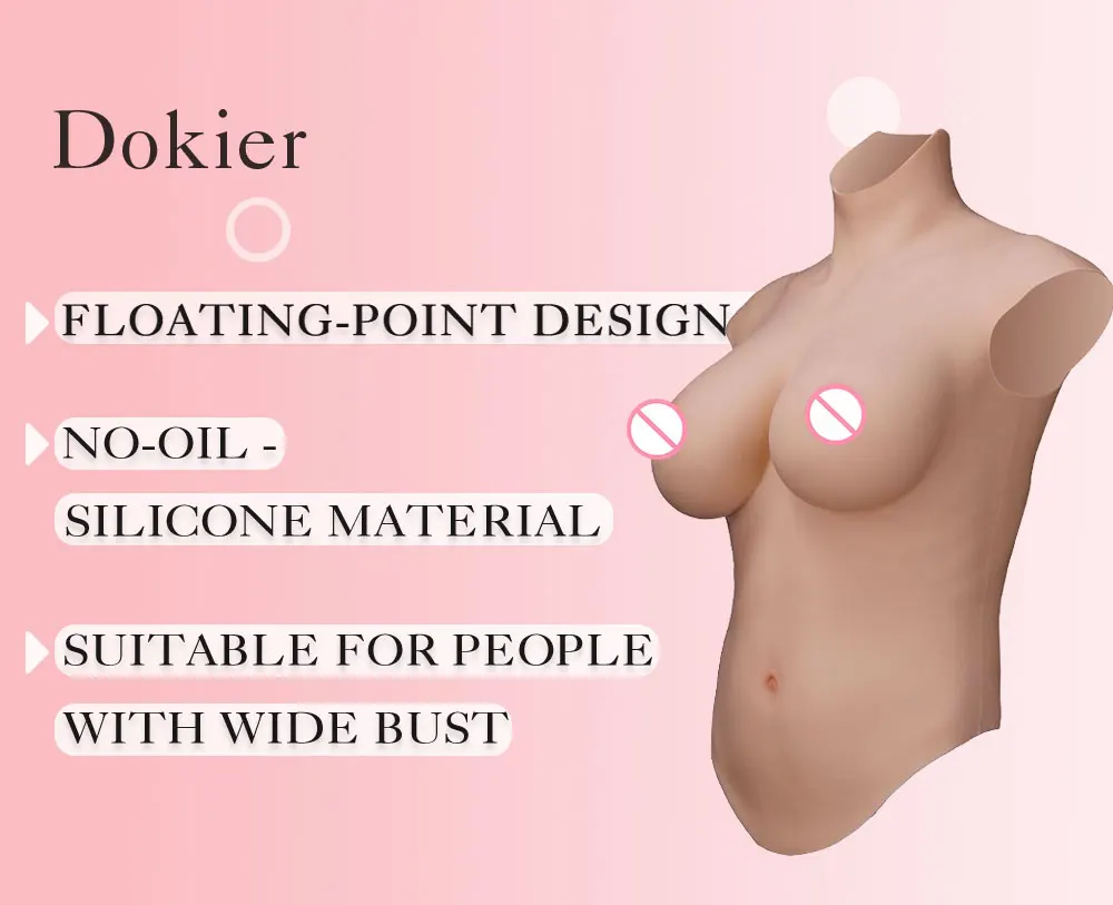 Dokier Large Size Silicone Breast Forms For Crossdresser No Oil Half body Boobs For Transgender Crossdressing Sissy Fake Boobs