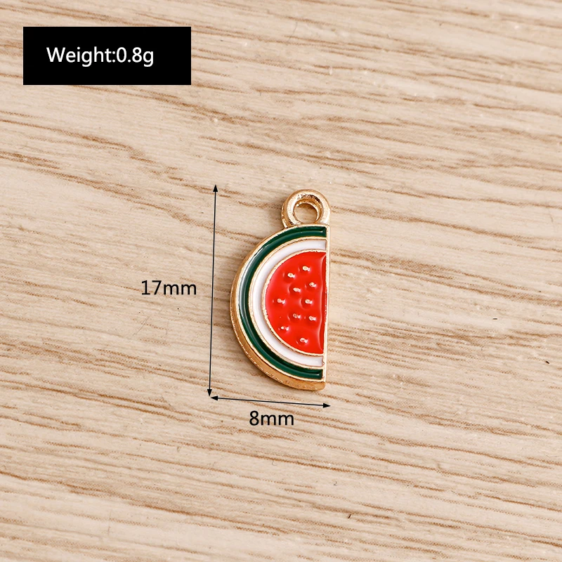10 teile/los Emaille Charms für Ohrringe Anhänger Halsketten Obst Erdbeere Ananas Banane Orange Charms Handgemachte Schmuck Machen – Detail 33