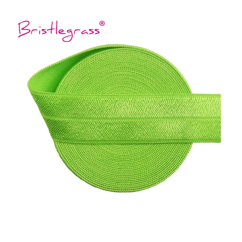 BRISTLEGRASS 2 5 10 Yard 3/4" 20mm Solid Shiny FOE Falten über elastisches Spandex-Satinband Haargummi Stirnband Kleid Nähen Spitzenbesatz