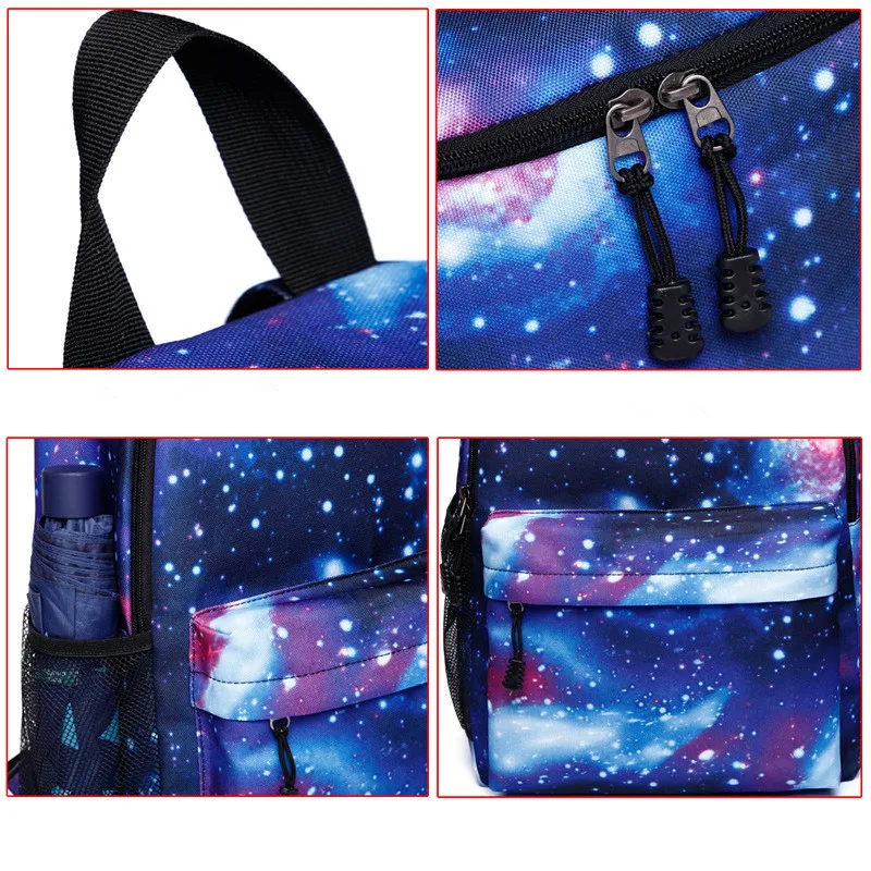 USB Charging School Bag Multicolor Backpack Space Printing Backpacks for Teenager Men Women Starry Sky Backpack mochila mujer