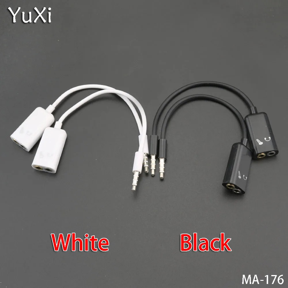 YuXi 4PCS 16CM 3.5 male to female headphone audio adapter 4 sections 1:2 headset to computer headset external conversion cable