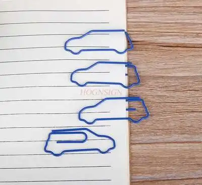 20pcs Blue small car paper clip plastic paper clip cute paper clip